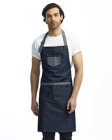 Image AlphaBroder Reprime Unisex Domain Contrast Denim Bib Apron