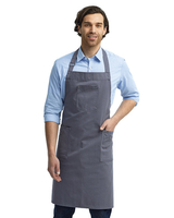 Image AlphaBroder Reprime Artisan Collection Unisex Cotton Chino Bib Apron