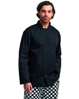 Image AlphaBrodReprime Artisan Collection Unisex Studded Front Long Sleeve Chef's Coat
