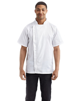 Image AlphaBroder Reprime Artisan Collection Unisex Zip Close Short Sleeve Chef's Coat