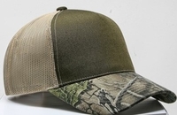 Image 5 Panel Structured Camo Poly Cotton Front Mesh Back