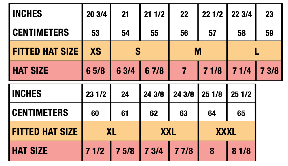 nike hat size chart